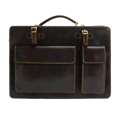 Daniele leather briecase - Made In Italy