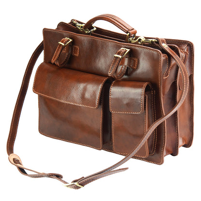 Daniele GM leather briecase - Made In Italy