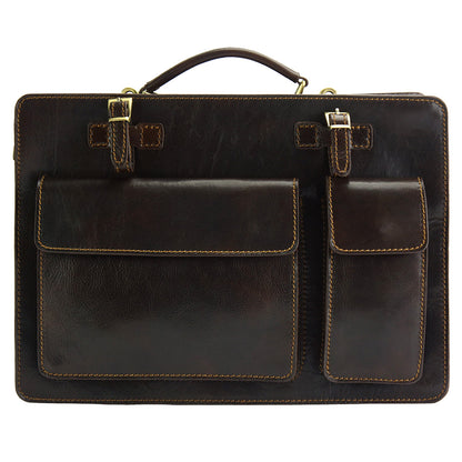 Daniele GM leather briecase - Made In Italy
