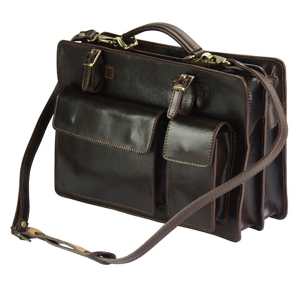 Daniele GM leather briecase - Made In Italy