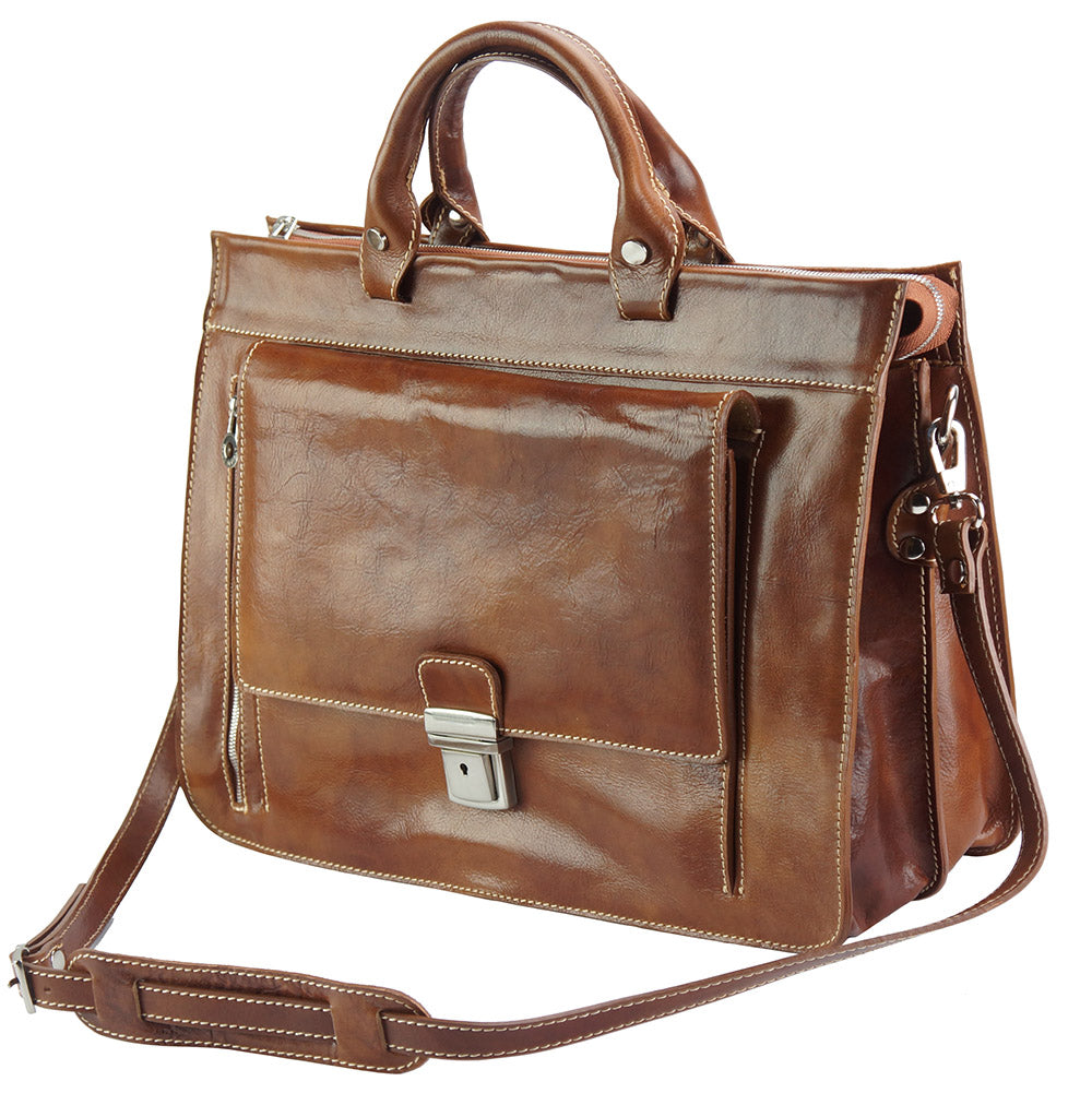 Donato leather Briefcase - Made In Italy