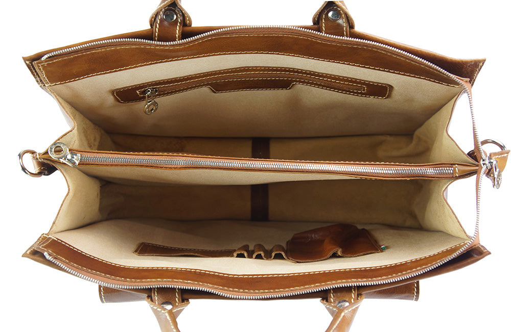 Donato leather Briefcase - Made In Italy