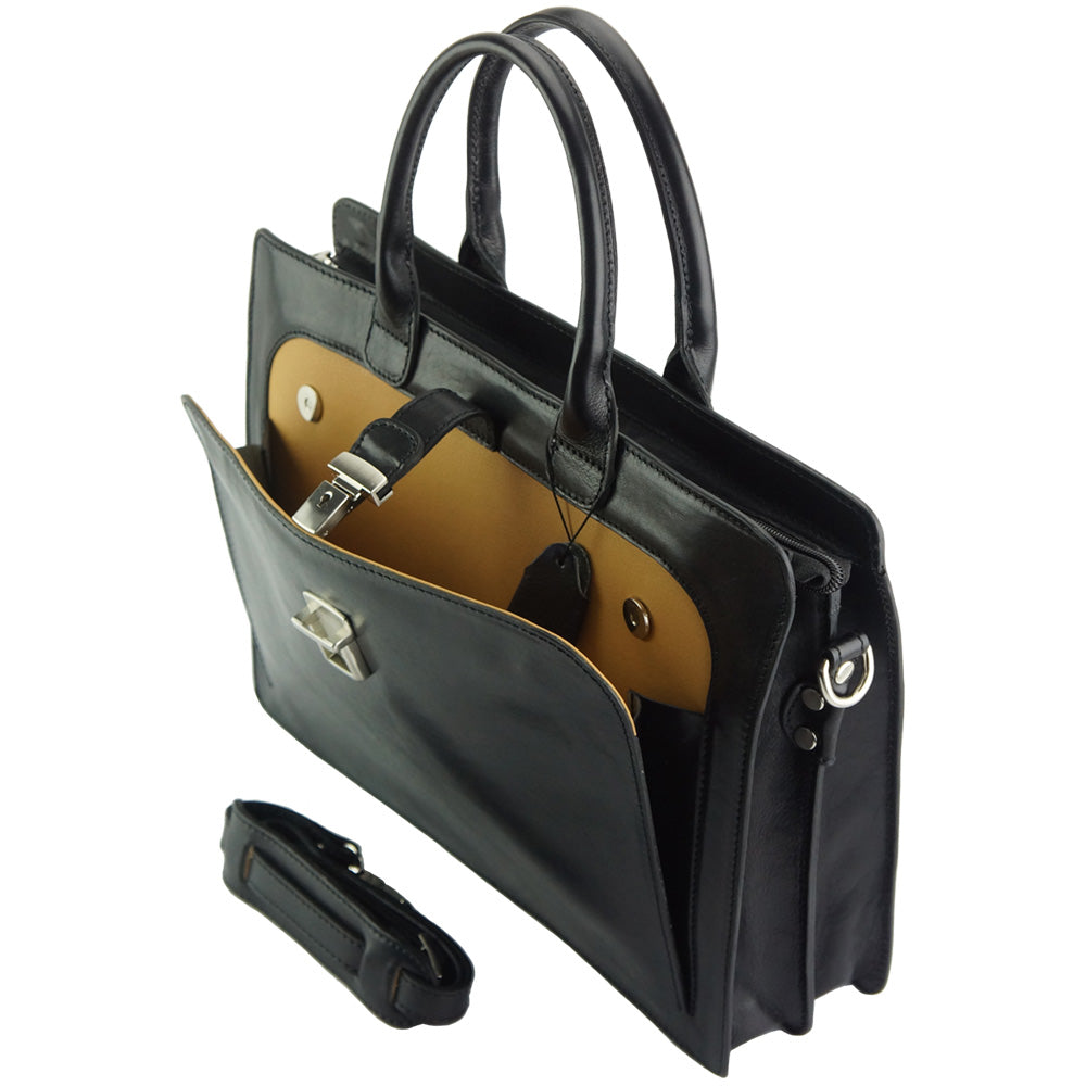 Giacinto leather business bag - Made In Italy