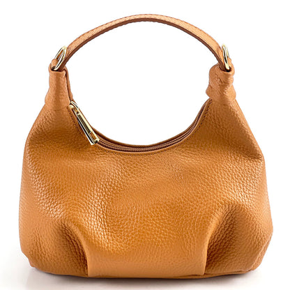 Noemi Compact Italian Leather Hobo Bag - Made In Italy