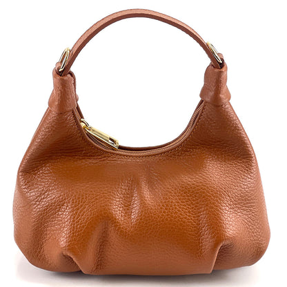 Noemi Compact Italian Leather Hobo Bag - Made In Italy