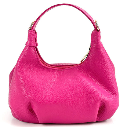 Noemi Compact Italian Leather Hobo Bag - Made In Italy