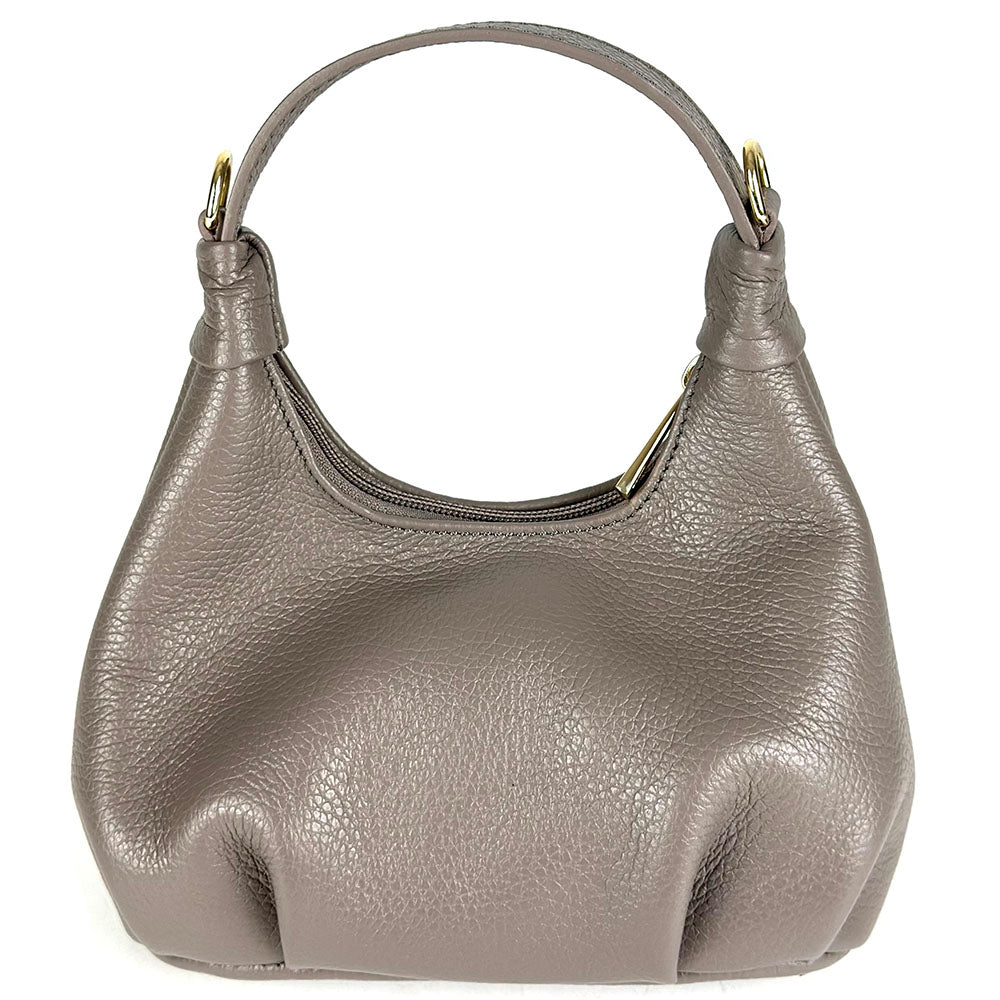 Noemi Compact Italian Leather Hobo Bag - Made In Italy