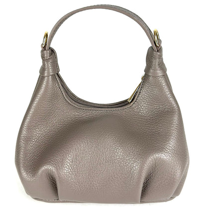 Noemi Compact Italian Leather Hobo Bag - Made In Italy