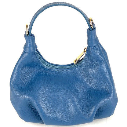 Noemi Compact Italian Leather Hobo Bag - Made In Italy