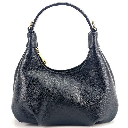 Noemi Compact Italian Leather Hobo Bag - Made In Italy