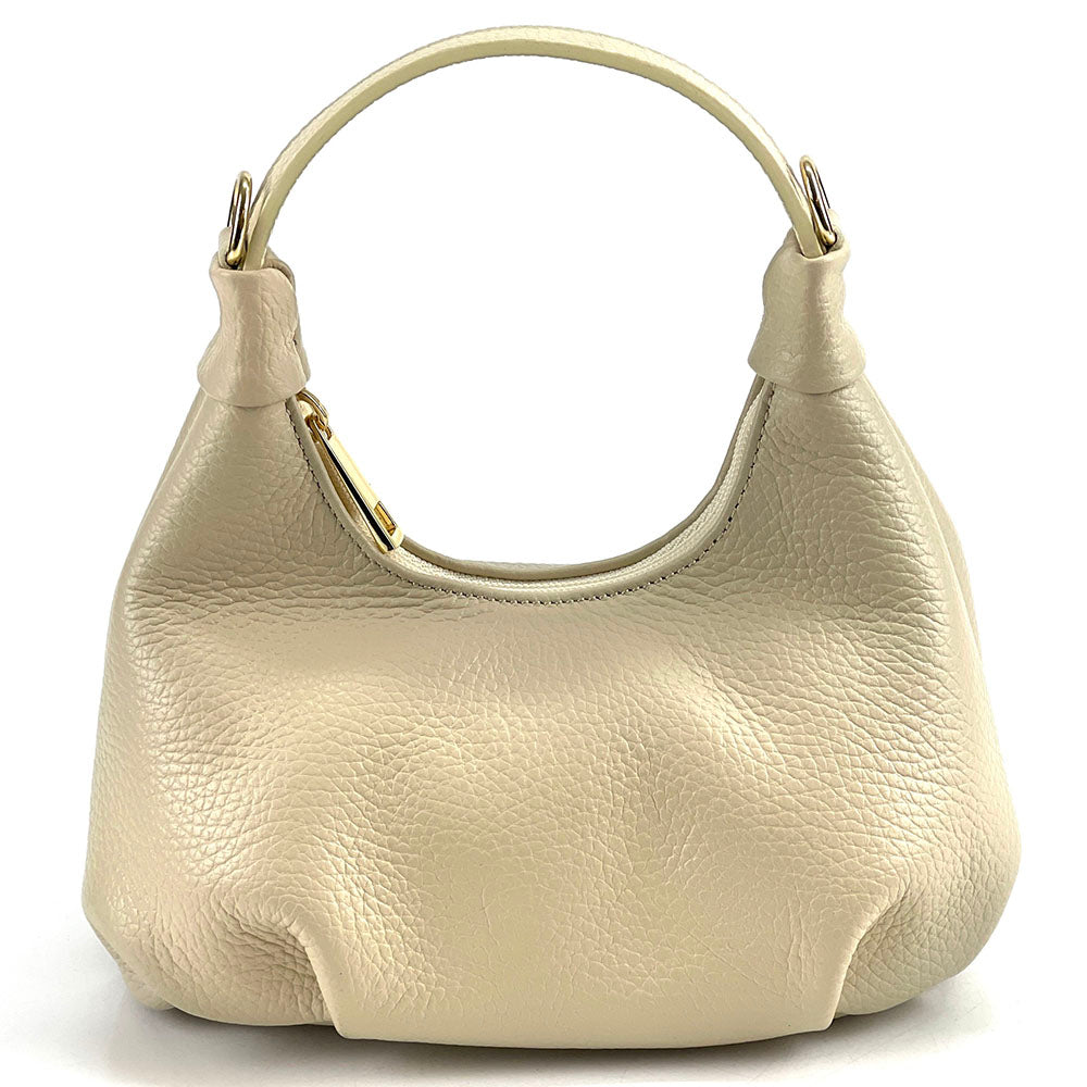Noemi Compact Italian Leather Hobo Bag - Made In Italy
