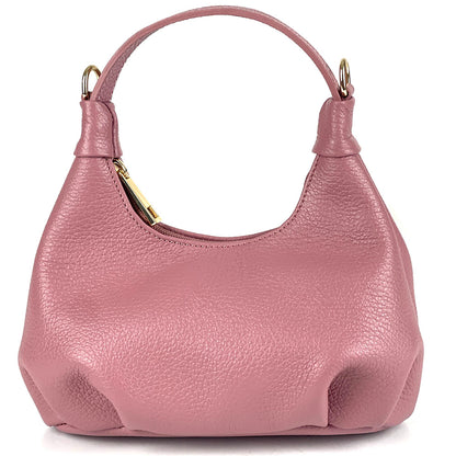 Noemi Compact Italian Leather Hobo Bag - Made In Italy