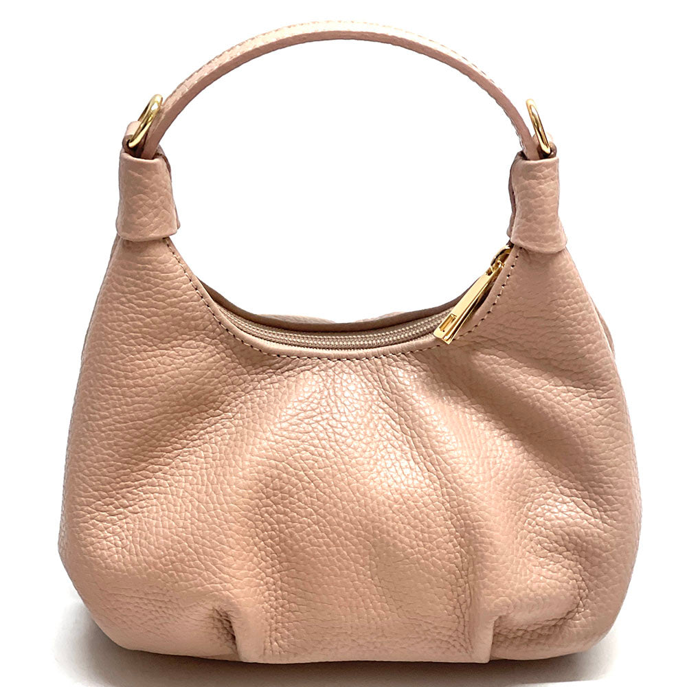 Noemi Compact Italian Leather Hobo Bag - Made In Italy