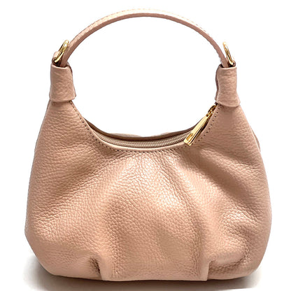 Noemi Compact Italian Leather Hobo Bag - Made In Italy