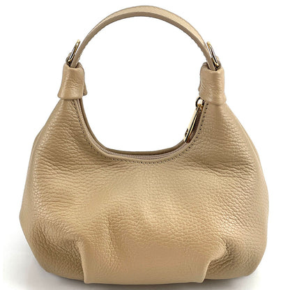 Noemi Compact Italian Leather Hobo Bag - Made In Italy