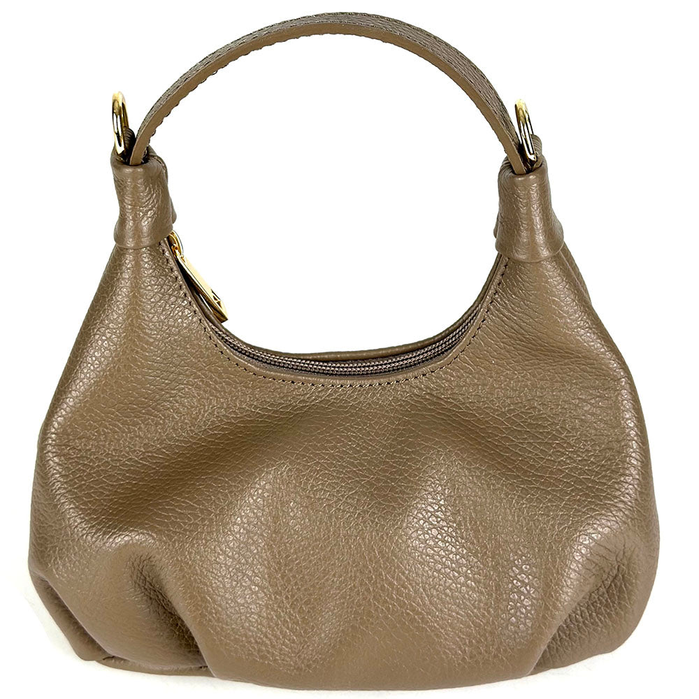 Noemi Compact Italian Leather Hobo Bag - Made In Italy