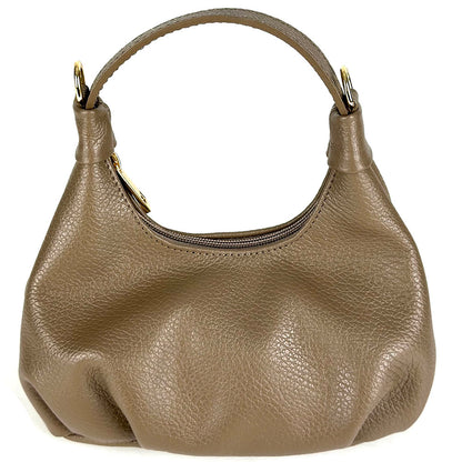 Noemi Compact Italian Leather Hobo Bag - Made In Italy