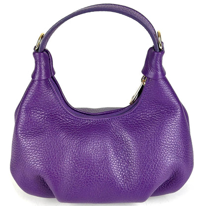 Noemi Compact Italian Leather Hobo Bag - Made In Italy