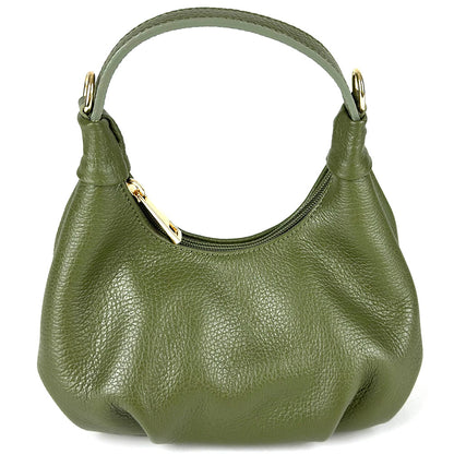 Noemi Compact Italian Leather Hobo Bag - Made In Italy