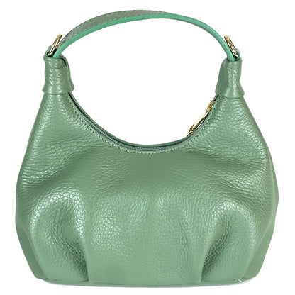 Noemi Compact Italian Leather Hobo Bag - Made In Italy