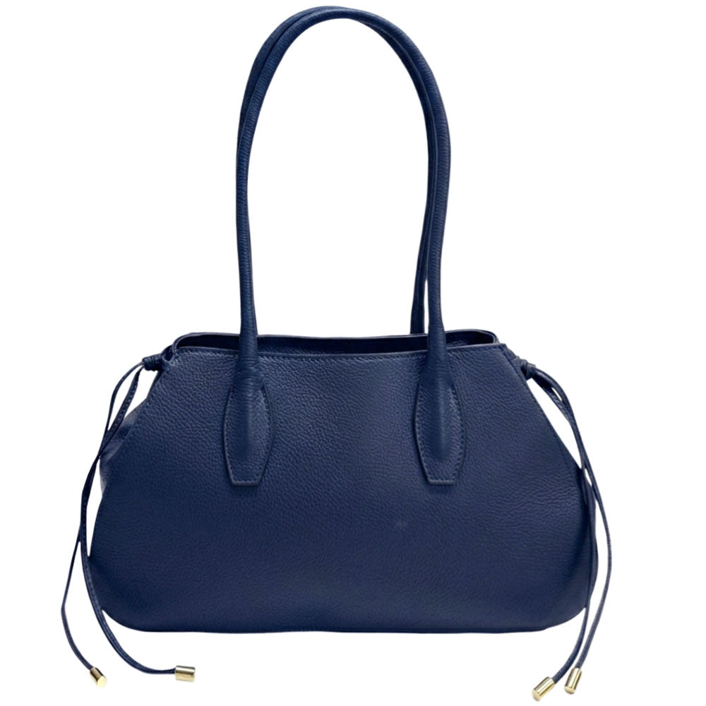 Heather Italian Cow Leather Shoulder Bag - Made In Italy