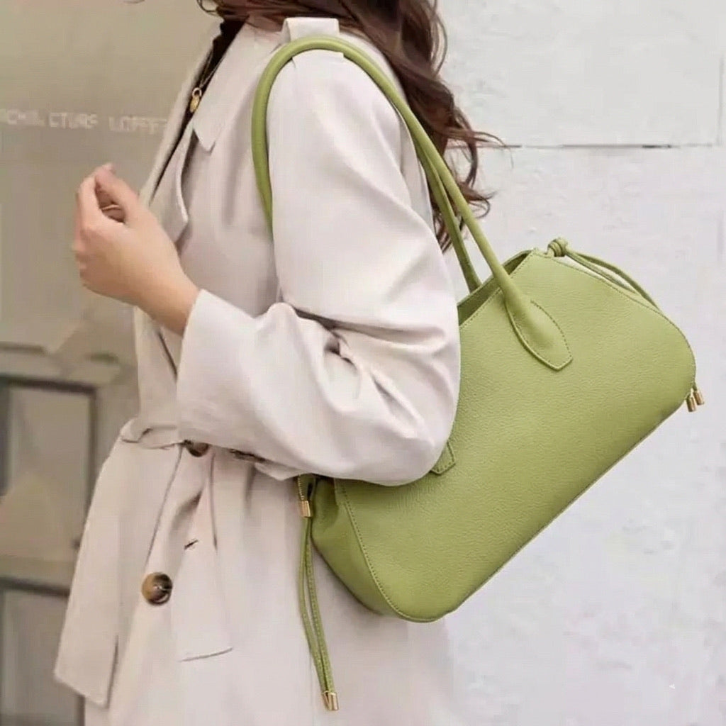 Heather Italian Cow Leather Shoulder Bag - Made In Italy
