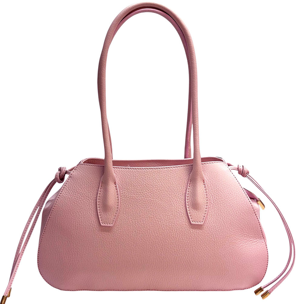 Heather Italian Cow Leather Shoulder Bag - Made In Italy