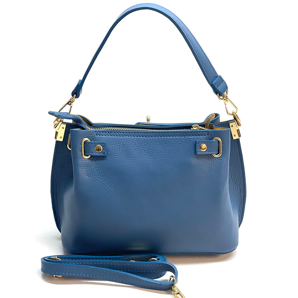 Lorettina Leather Lock Detail Shoulder Bag - Made In Italy