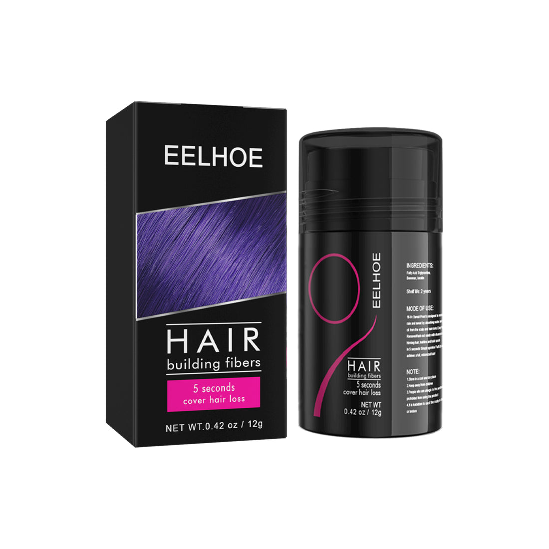 EELHOE Dense Hair Fiber Powder, Increased Hair Fiber Dense Hair Beauty Hair Plant Fiber Powder