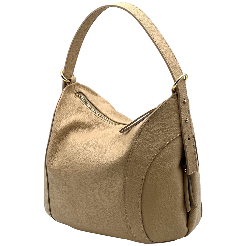 Silvia Cow Leather Shoulder Bag - Made In Italy