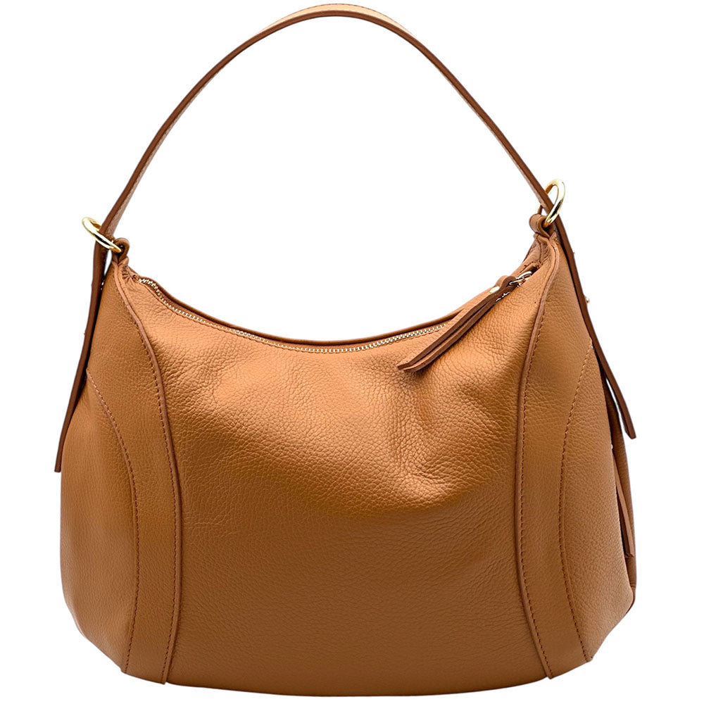 Silvia Cow Leather Shoulder Bag - Made In Italy