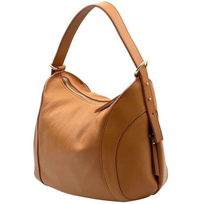 Silvia Cow Leather Shoulder Bag - Made In Italy