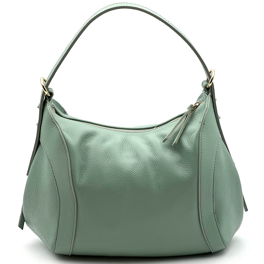 Silvia Cow Leather Shoulder Bag - Made In Italy