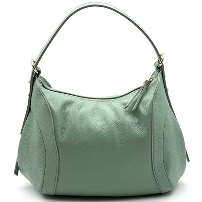 Silvia Cow Leather Shoulder Bag - Made In Italy