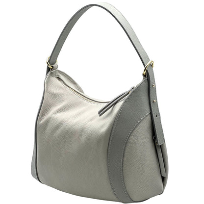 Silvia Cow Leather Shoulder Bag - Made In Italy