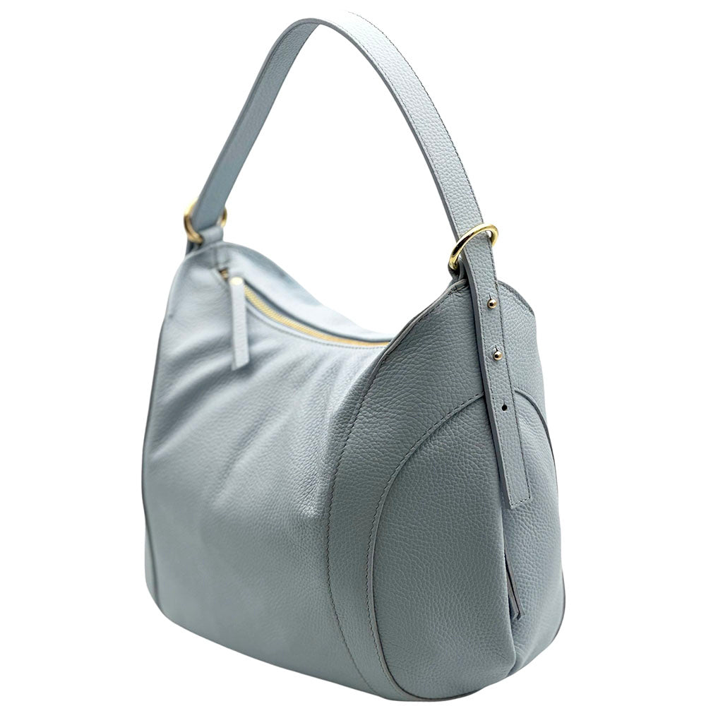 Silvia Cow Leather Shoulder Bag - Made In Italy