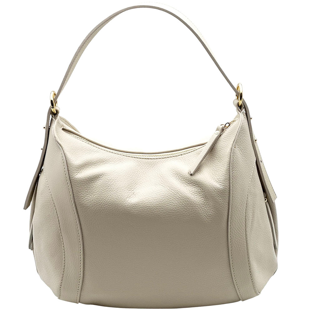 Silvia Cow Leather Shoulder Bag - Made In Italy
