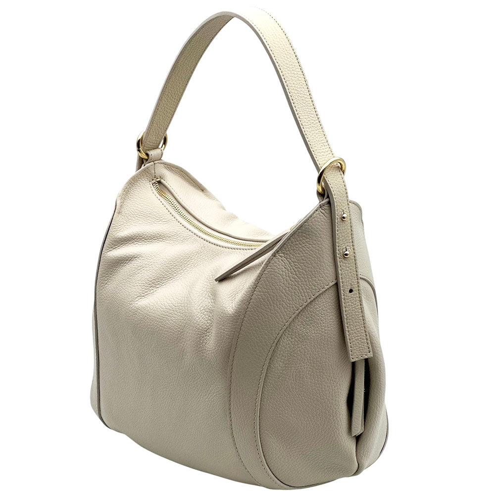 Silvia Cow Leather Shoulder Bag - Made In Italy