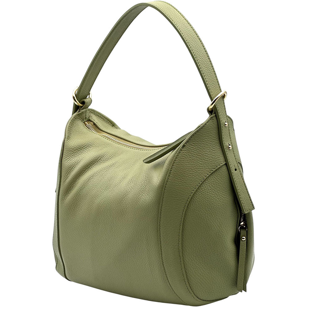 Silvia Cow Leather Shoulder Bag - Made In Italy