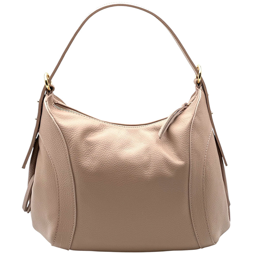Silvia Cow Leather Shoulder Bag - Made In Italy
