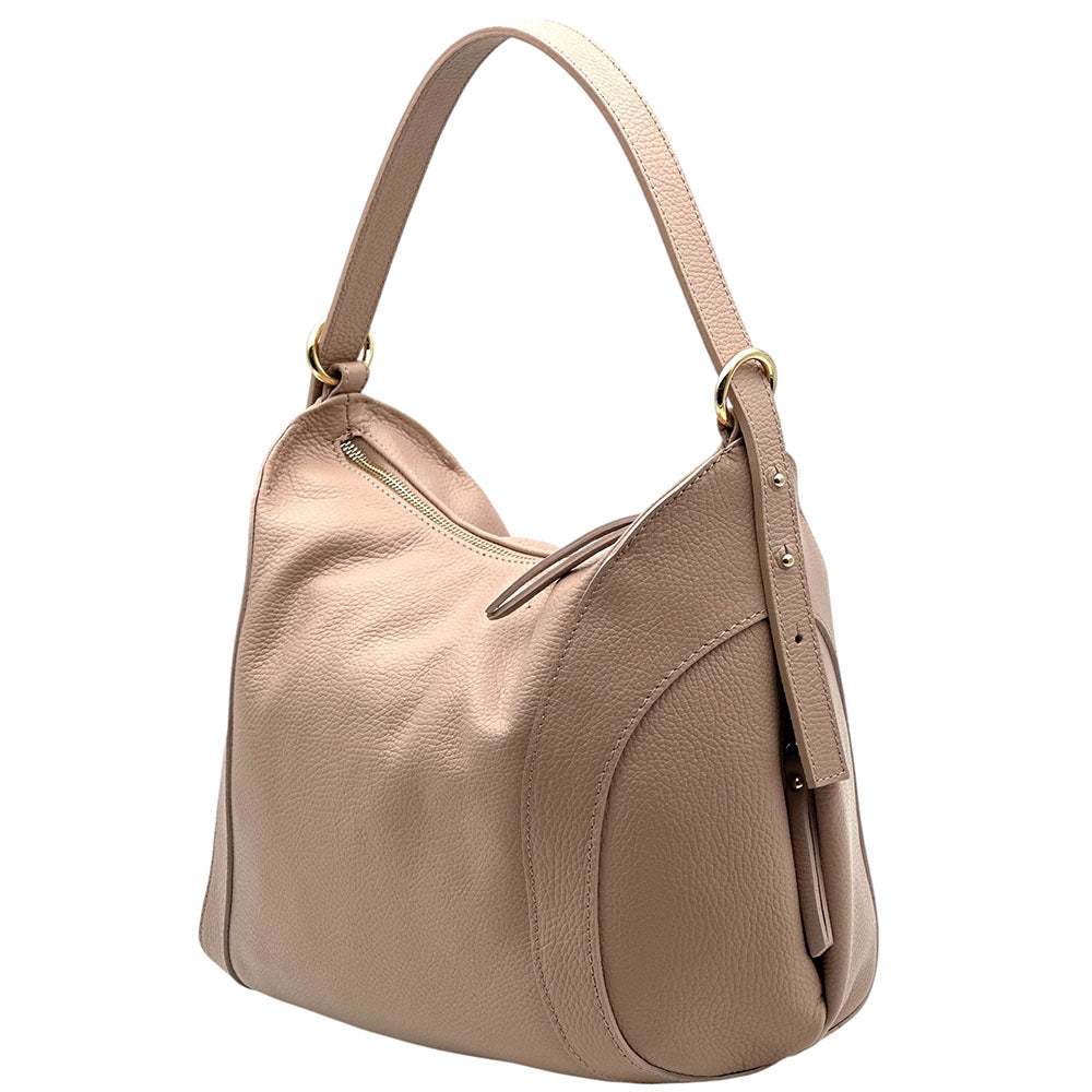 Silvia Cow Leather Shoulder Bag - Made In Italy