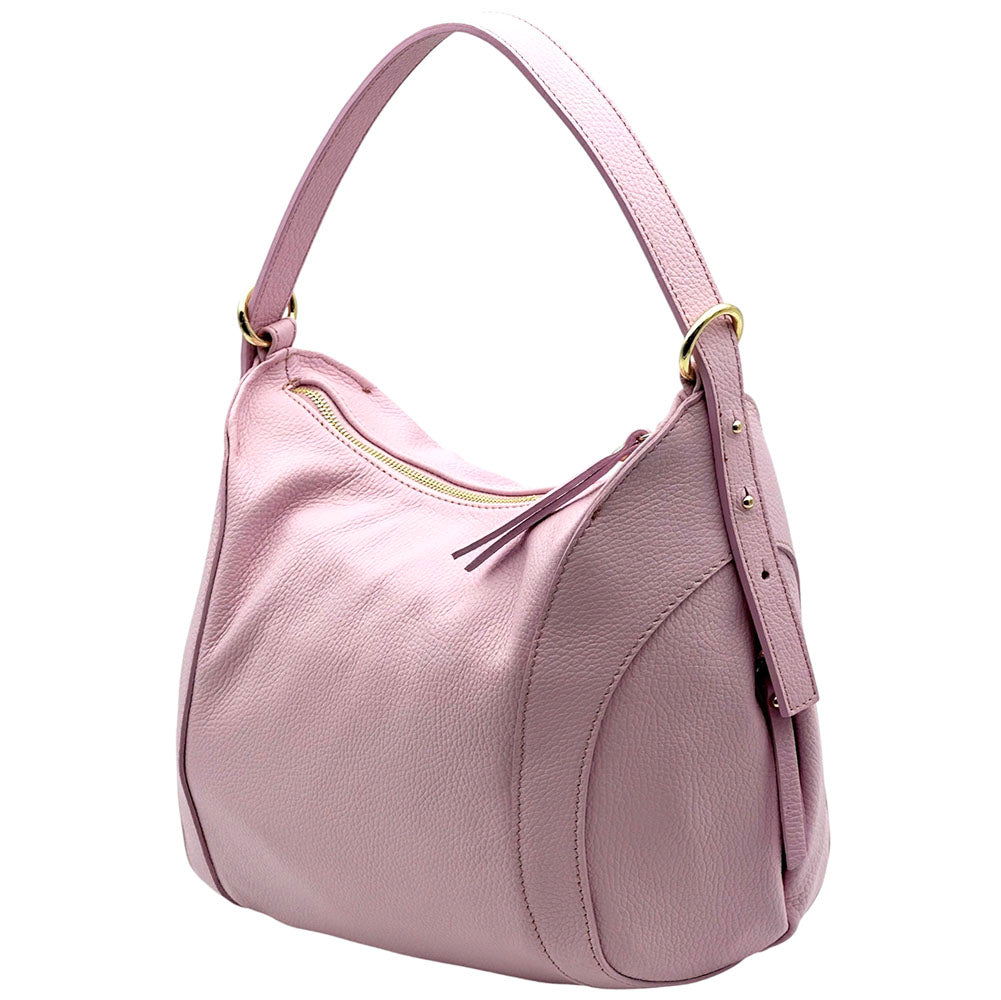 Silvia Cow Leather Shoulder Bag - Made In Italy