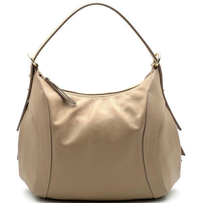 Silvia Cow Leather Shoulder Bag - Made In Italy