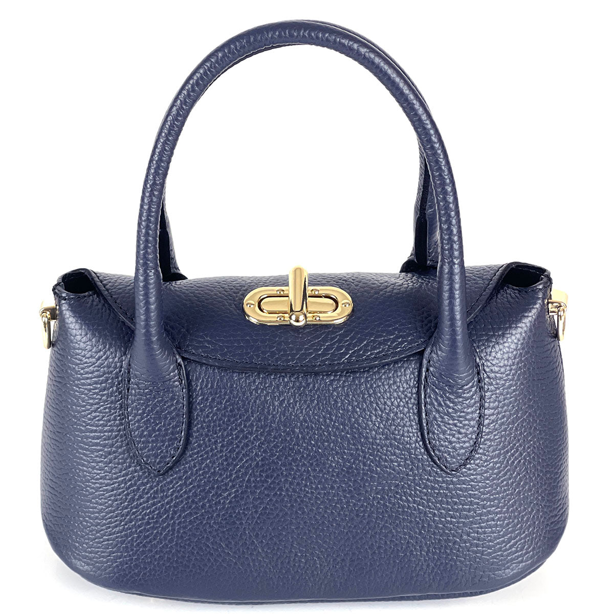 Ambra Compact Leather Top Handle Bag - Made In Italy