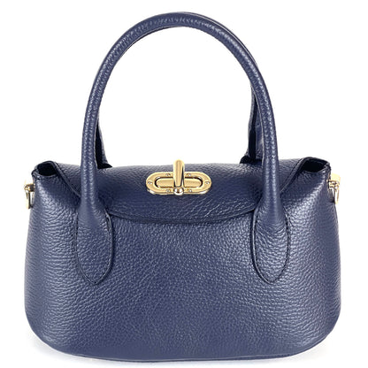 Ambra Compact Leather Top Handle Bag - Made In Italy