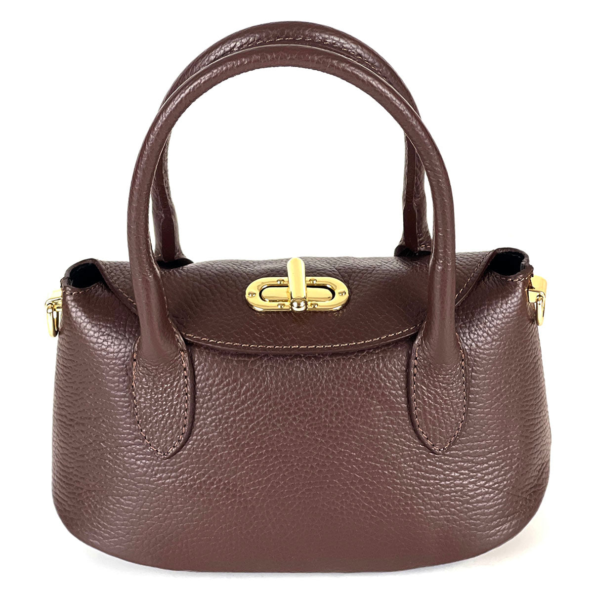 Ambra Compact Leather Top Handle Bag - Made In Italy