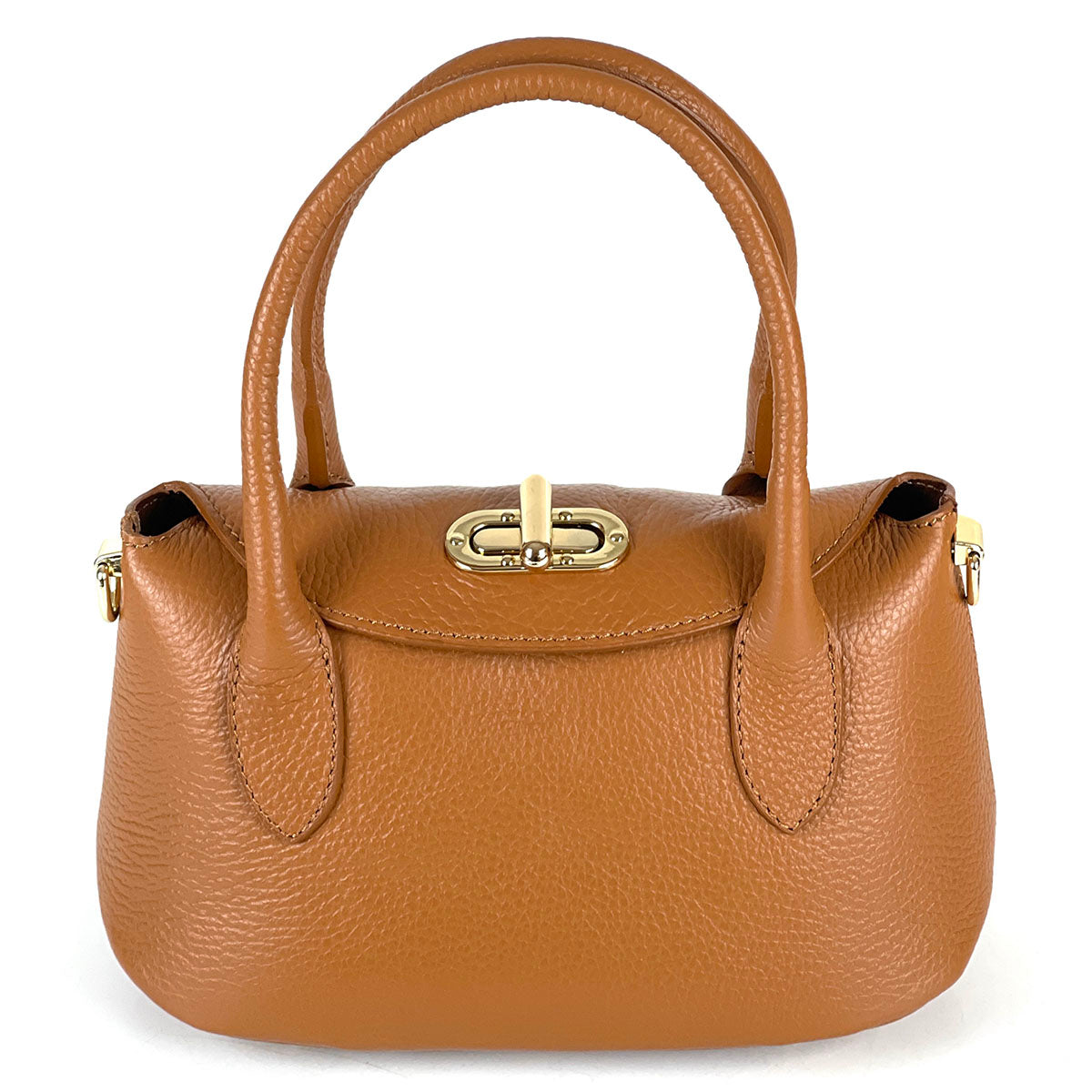 Ambra Compact Leather Top Handle Bag - Made In Italy