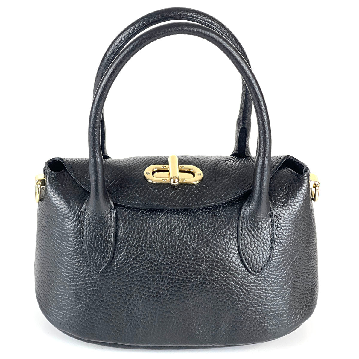 Ambra Compact Leather Top Handle Bag - Made In Italy