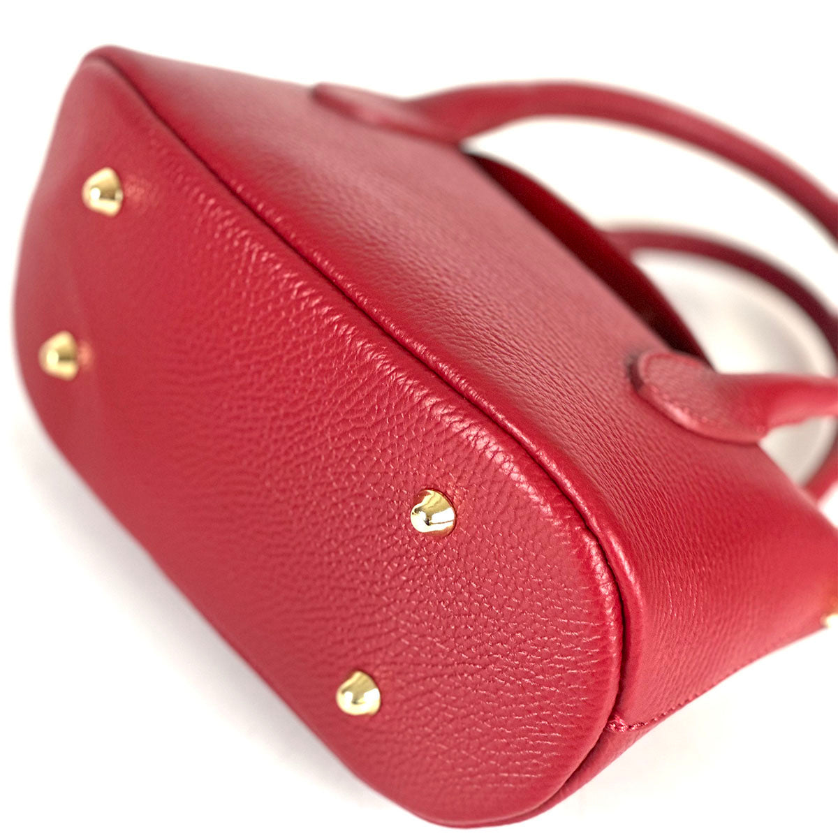 Ambra Compact Leather Top Handle Bag - Made In Italy