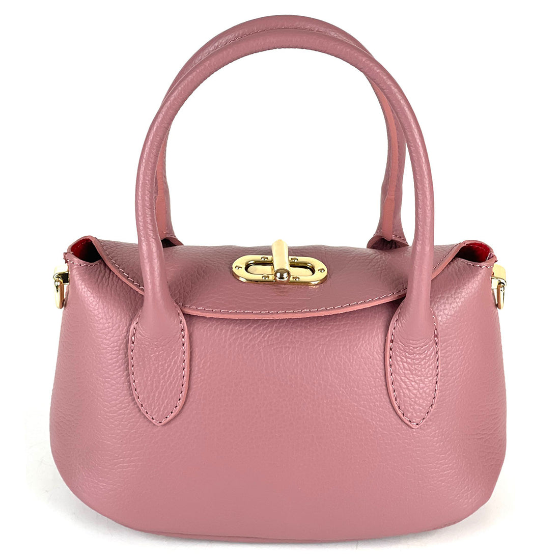 Ambra Compact Leather Top Handle Bag - Made In Italy